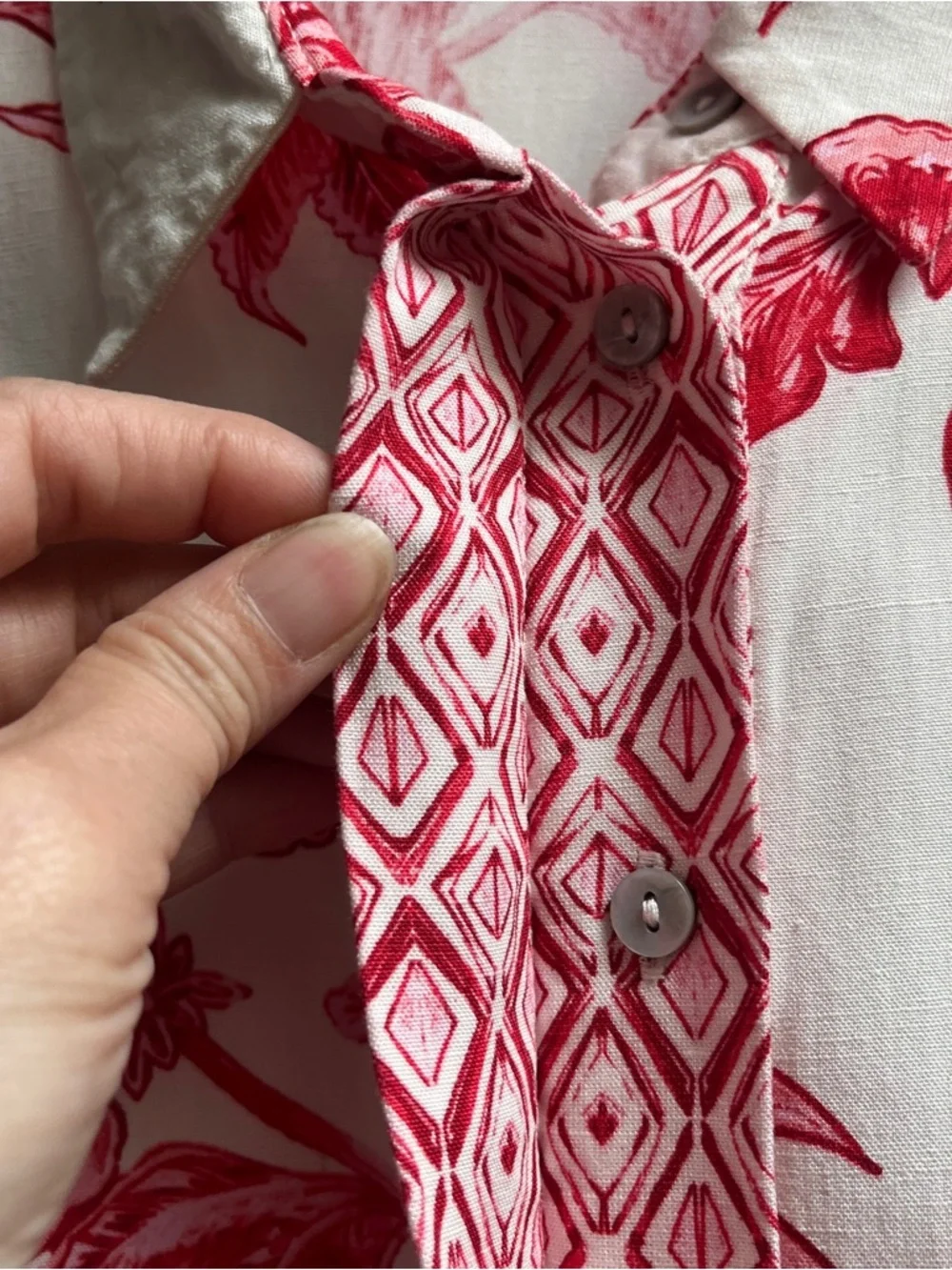 Zara Floral Botanical Print Hidden Button Blouse M - Picture 8 of 8
